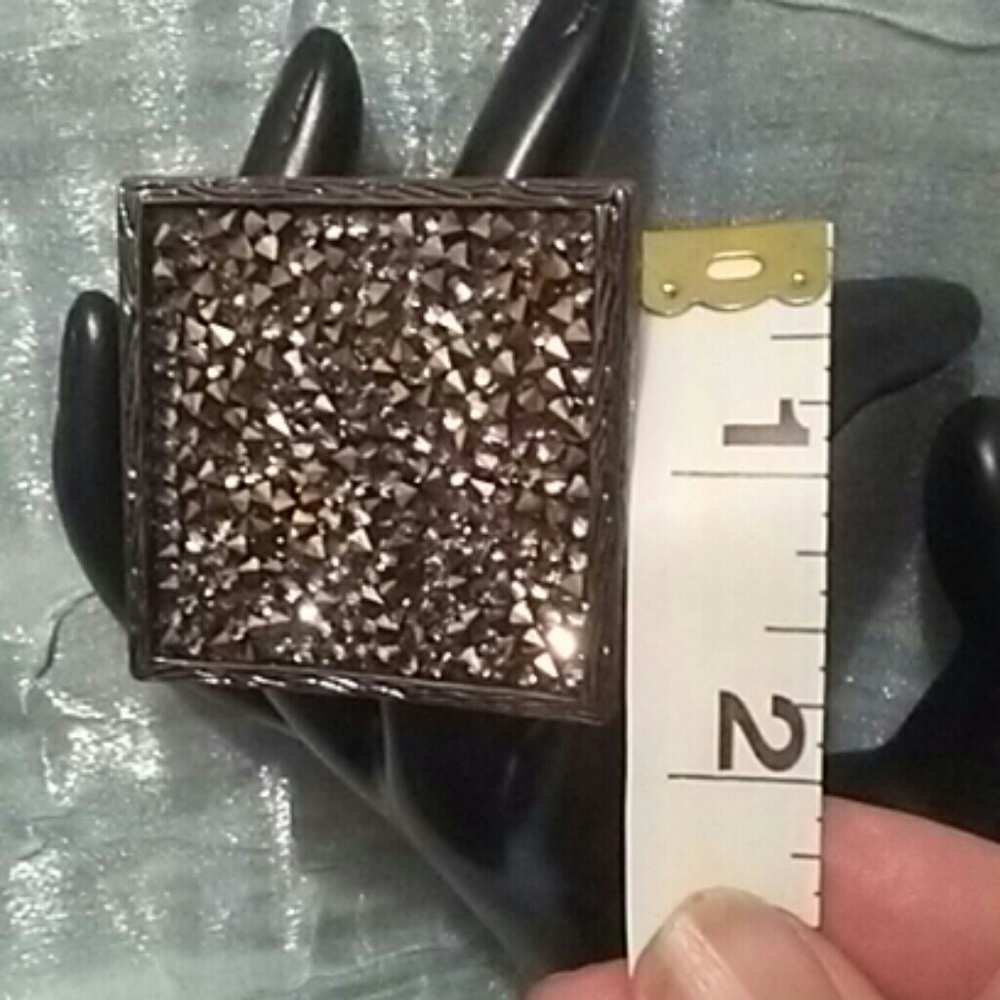 Black Sparkle Statement Ring - image 2